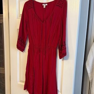 Old Navy Red Mini Dress with Embroidery